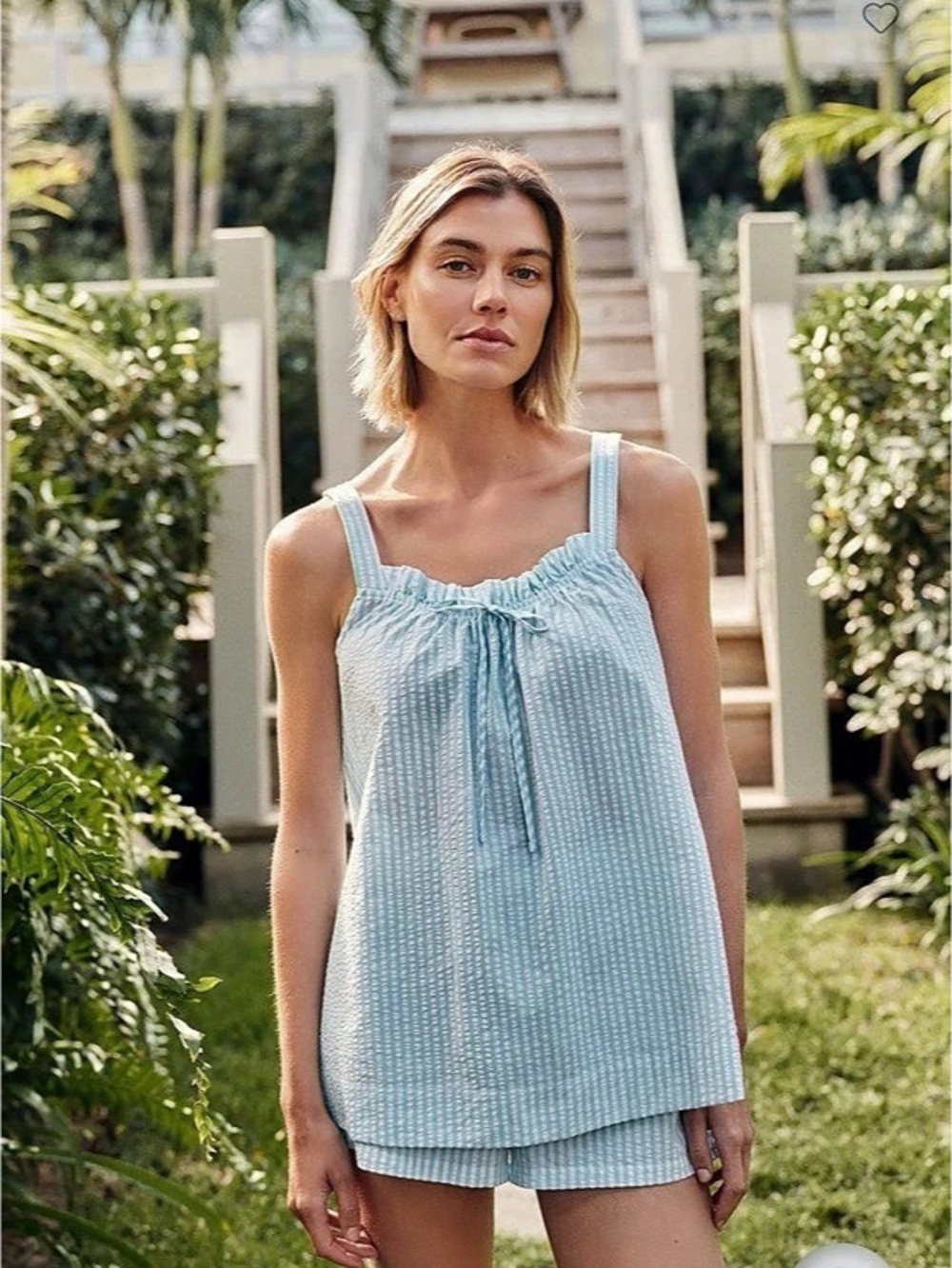 LAKE Alice Shorts Set Salt Spray Seersucker Lounge - Small